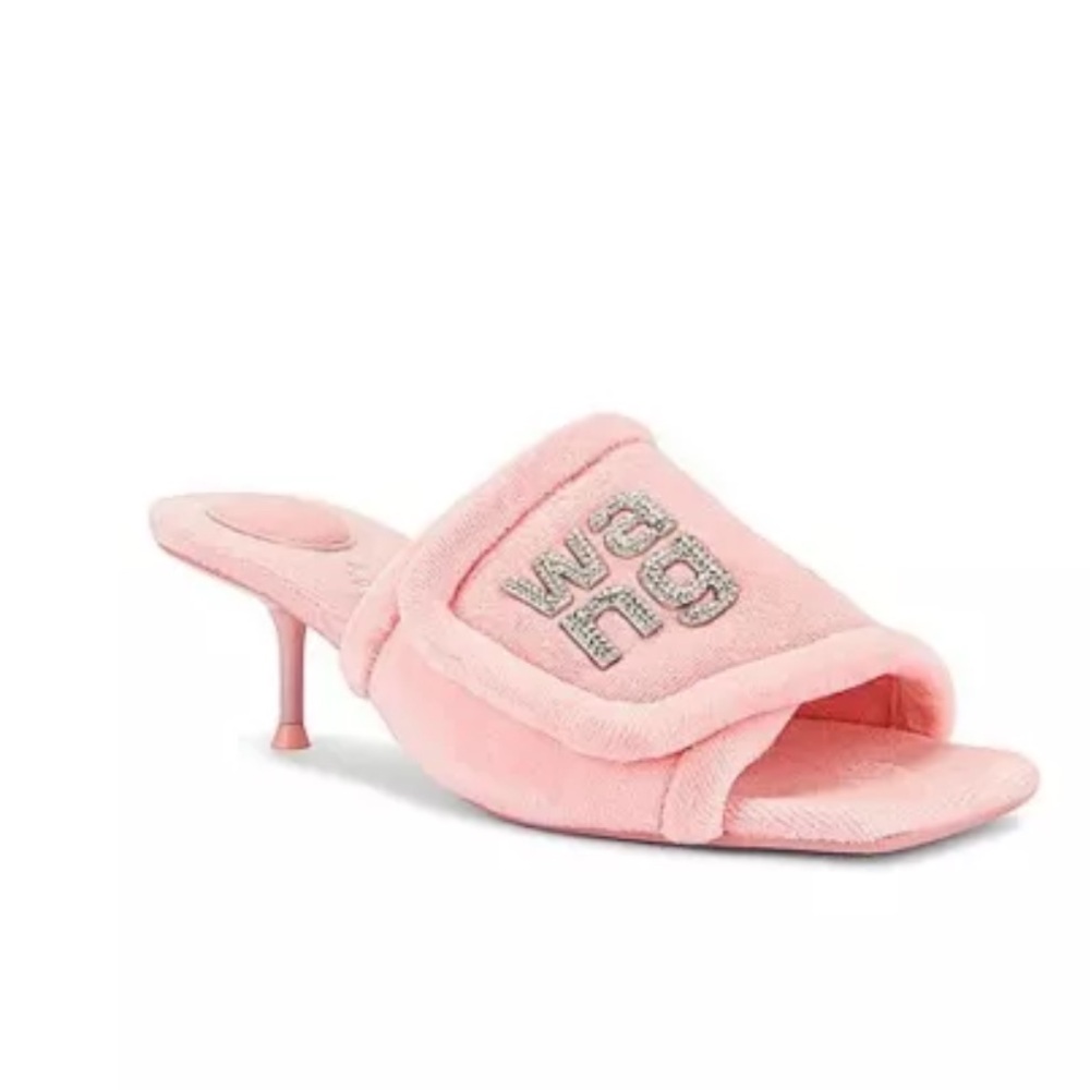 Alexander Wang Jessie Padded Logo Sandal Velour
